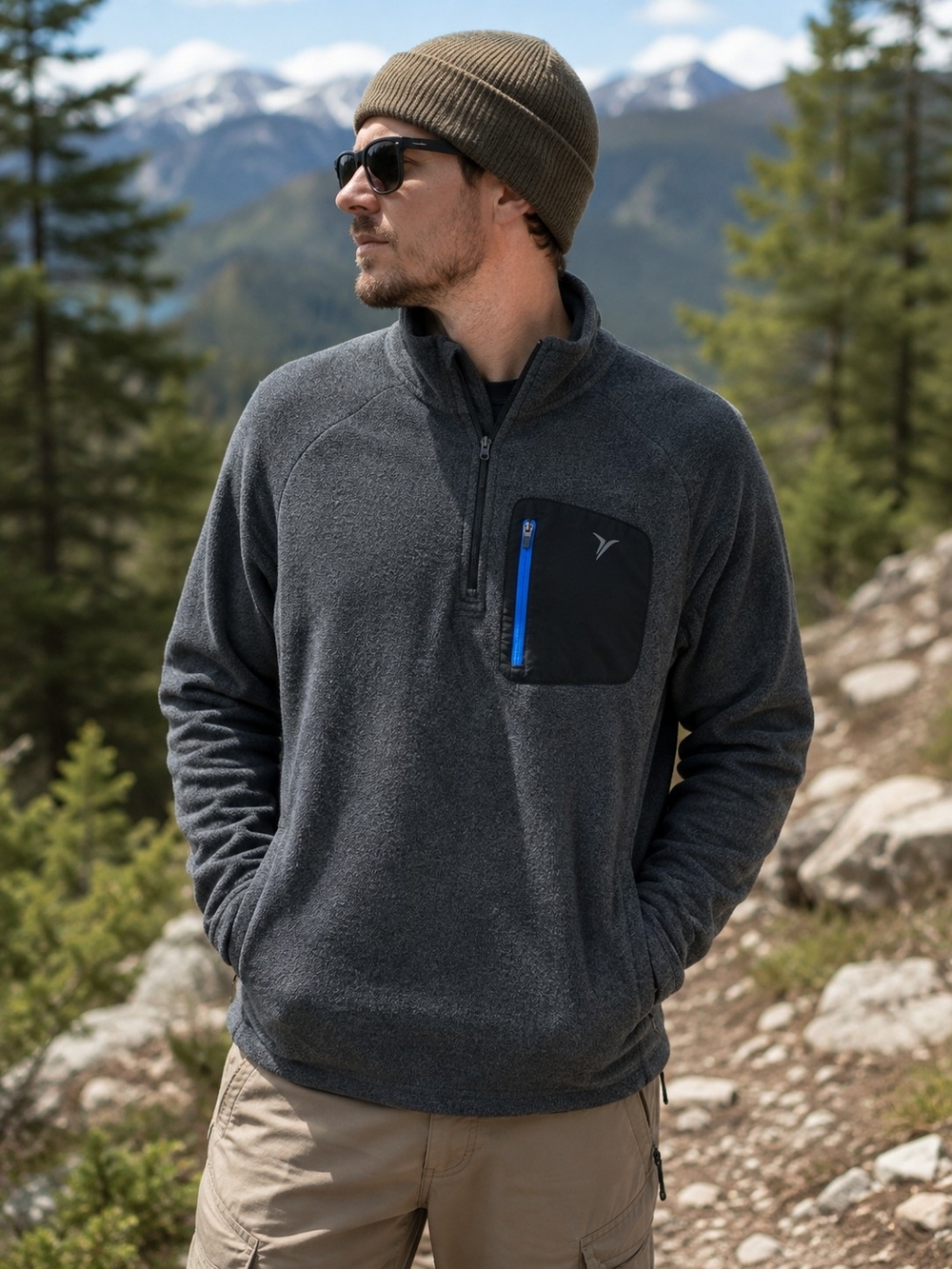 Old Navy Active Men’s Quarter Zip Fleece XL Outdoorsy Gorpcore Hiking